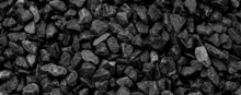 Natural Black Coals For Background. Industrial Coals.It Can Be Used As A Fuel For Coal Industry. Pea Coal. Top View