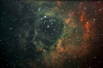 Sticker - Beautiful Rosette Nebula in Milky way Galaxy background