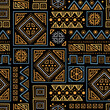 © Pictulandra - Mayan patchwork seamless pattern. Tribal geometric vector swatch. Zigzag background for cover design. Retro chevron line vector print. Navajo ornamental texture. Bright multicolor background