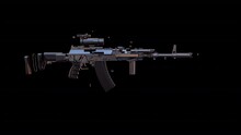 AK 47 Transforming Animation With Transparent (alpha) Background