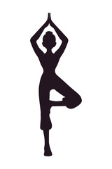 Wall Mural - silhouette woman namaste