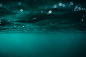 Surface of the sea from under the water