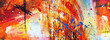 Hand draw painting abstract art panorama background colors texture design illustration.