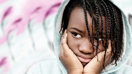 Young African American girl, 13 years old, photo