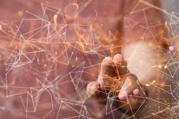 Wall Mural - sphere network structure - abstract design connection design