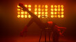 © stockbusters - Tempting girl dancer performing sexy dance on chair. Woman performing striptease