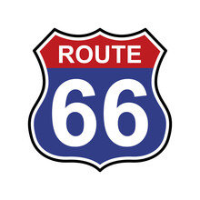 Route 66 Vector Icon On White Background. Sign Of American Road 66. Vector 10 EPS.