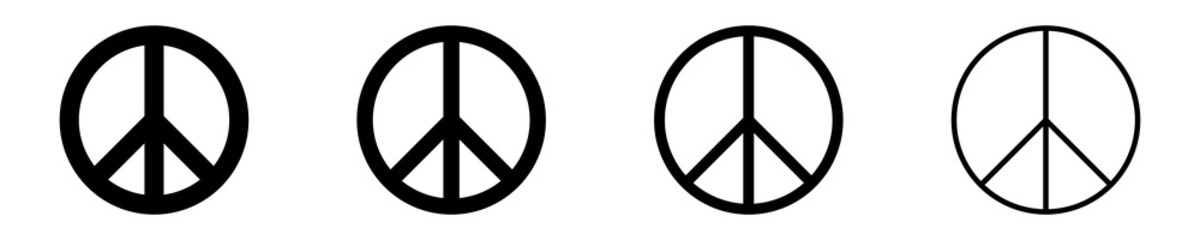 set of peace symbols vector icons on white background. world peace sign. vector 10 eps.