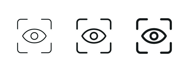 Wall Mural - eye focus icon. eye scan icon - retina scan, eye scanner icon -