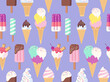 © Anna Sm - Ice cream seamless pattern. Cartoon cute style. Vector illustration.