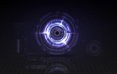 Poster - vector digital futuristic technology concept, abstract background illustration