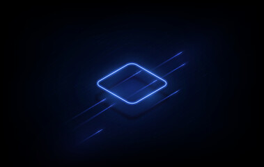 Fototapete - Abstract technology chip processor background circuit board and html code,3D illustration blue technology background vector.