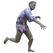 Zombie Male Isolated White Background 3d Illustration