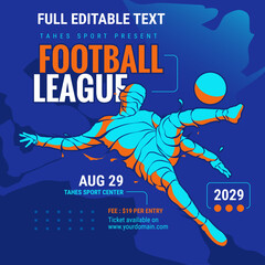 Wall Mural - football soccer league flyer template