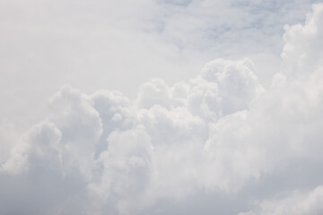 Wall Mural - bog white cloud background and texture. grey sky on cloudy day.