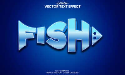 Wall Mural - Fish 3d text in fish shape effects