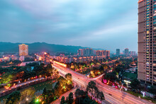 Chongqing Urban Architecture - Bishan Town At Night 