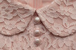 © Milou Dirks - fine art detail of soft pink white lace fabric collar of classic dress of girl