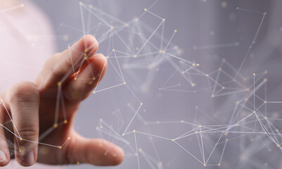 Wall Mural - Global digital connections with technology