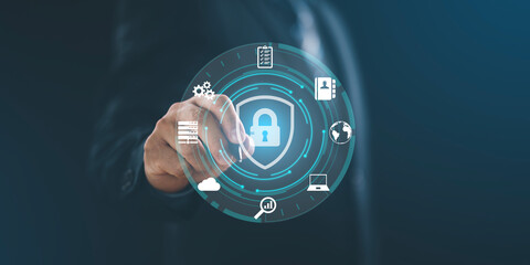 Leinwandbilder - Cyber security Data Protection Information privacy antivirus virus defense internet technology concept, secure access to user's personal information, secure Internet access, cybersecurity.