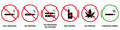 Ban Zone Smoke Marijuana Vape Cigarette Silhouette Icon Set. Forbidden Smoking Cannabis Pictogram. Notice Allow Smoke Area Green Sign. Smoke Prohibited Red Stop Symbol. Isolated Vector Illustration