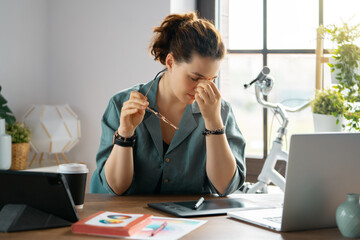 Poster - Woman is working at workshop