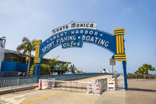 Big Blue And Yellow Santa Monica Pier Sign
