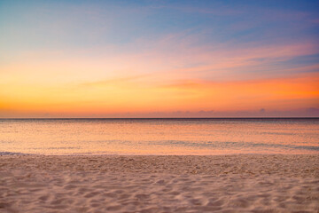 Wall Mural - closeup sea sand beach. panoramic beach landscape. inspire tropical beach seascape horizon. orange a