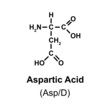 Aspartic Acid Amino Acid Chemical Structure. Vector Illustration.