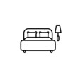 Bed flat vector icon. Rooms flat vector icon. Lodging flat vector icon