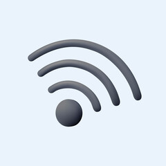 Fototapete - 3D Realistic Wireless network vector illustration. Wi-Fi icon design concept. wifi symbol. 3d render illustration. Wifi hotspot symbol. Internet signal. Connection network, UI, UX icon free to edit.