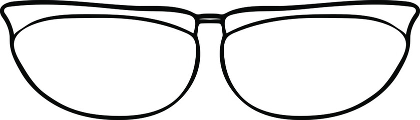 cat eye glasses isolated vector simple hand drawn rim shape