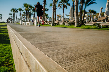 jogging on beach front