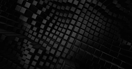 animated abstract background of the black cubes