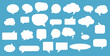 © Pongsakorn - Set of speak bubble text, chatting box, message box outline cartoon vector illustration design.