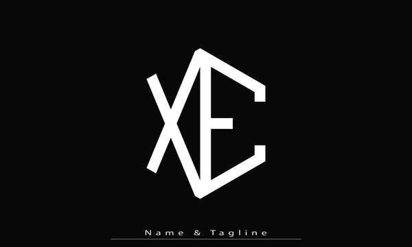 Alphabet letters Initials Monogram logo XE, EX