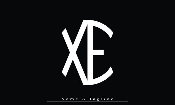 Alphabet letters Initials Monogram logo XE, EX