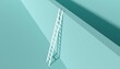© Shawn Hempel - White ladder leaning against wall, modern minimal business sucess, achievement or obstacle concept