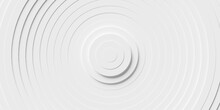 Wave Shaped Offset White Concentric Rings Or Circles Background Wallpaper Banner Flat Lay Top View From Above