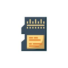 Poster - memory card vector icon. computer component icon flat style. perfect use for logo, presentation, website, and more. simple modern icon design cartoon style