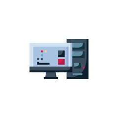 Poster - computer vector icon. computer component icon flat style. perfect use for logo, presentation, website, and more. simple modern icon design cartoon style