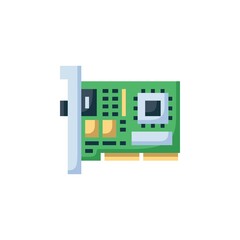 Poster - network card vector icon. computer component icon flat style. perfect use for logo, presentation, website, and more. simple modern icon design flat style