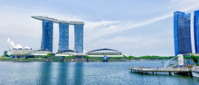 Panoramic Landscape Scenery Of Singapore Downtown