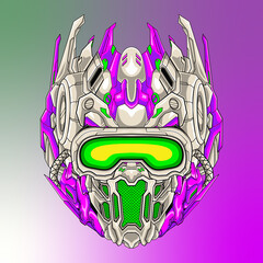 Wall Mural - Mecha head exia sacred robot vector