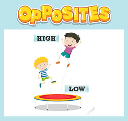 Poster - Opposite English words for kids