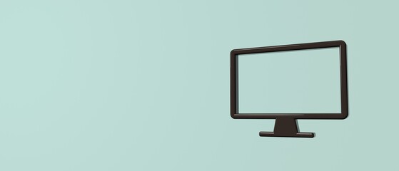 Poster - Desktop computer icon - 3D render illustration design