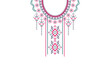 Beautiful border neckline embroidery.geometric ethnic oriental pattern traditional on white background.Aztec style,abstract,vector,illustration.design for texture,fabric,clothing,fashion women wearing