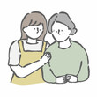 © ayanonnon - 介護：女性スタッフとシニア女性のイラスト