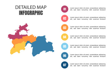  Modern Detailed Map Infographic of Tajikistan