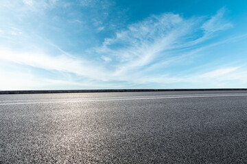 Asphalt road and beautiful sky cloud landscape. Road and sky cloud background.